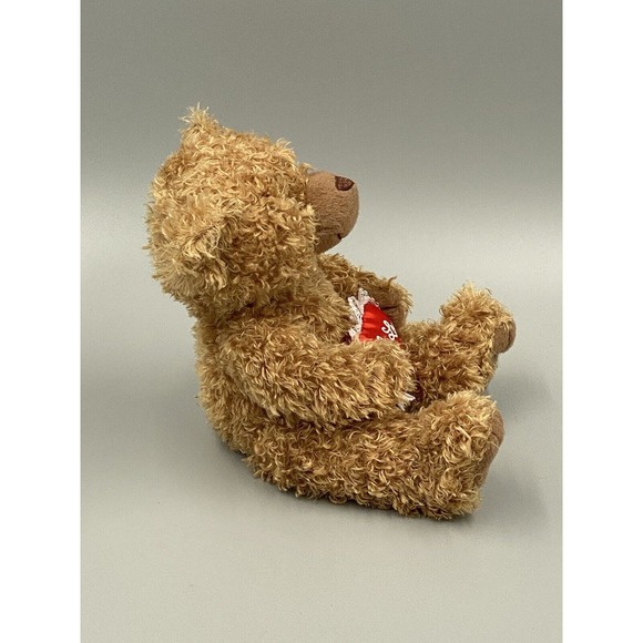 7” Brown Teddy Bear Plush Holding Red I Love You Heart Artistic Toys Promotions - Picture 3 of 8